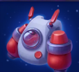 Символ игрового автомата Rocket Stars Голубо-красный символ