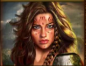 Символ игрового автомата 50 Amazons' Battle Амазонка шатенка